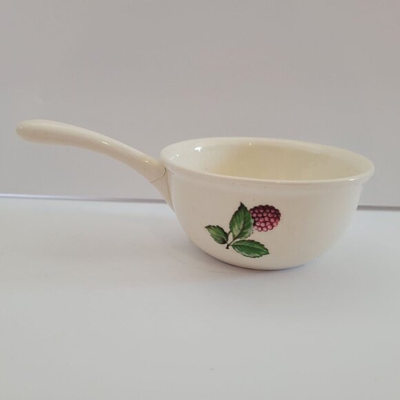 Norsk Flint Egersund Norway Ceramic Sauce Ladle With Grape & Berry Motif - Picture 8 of 12